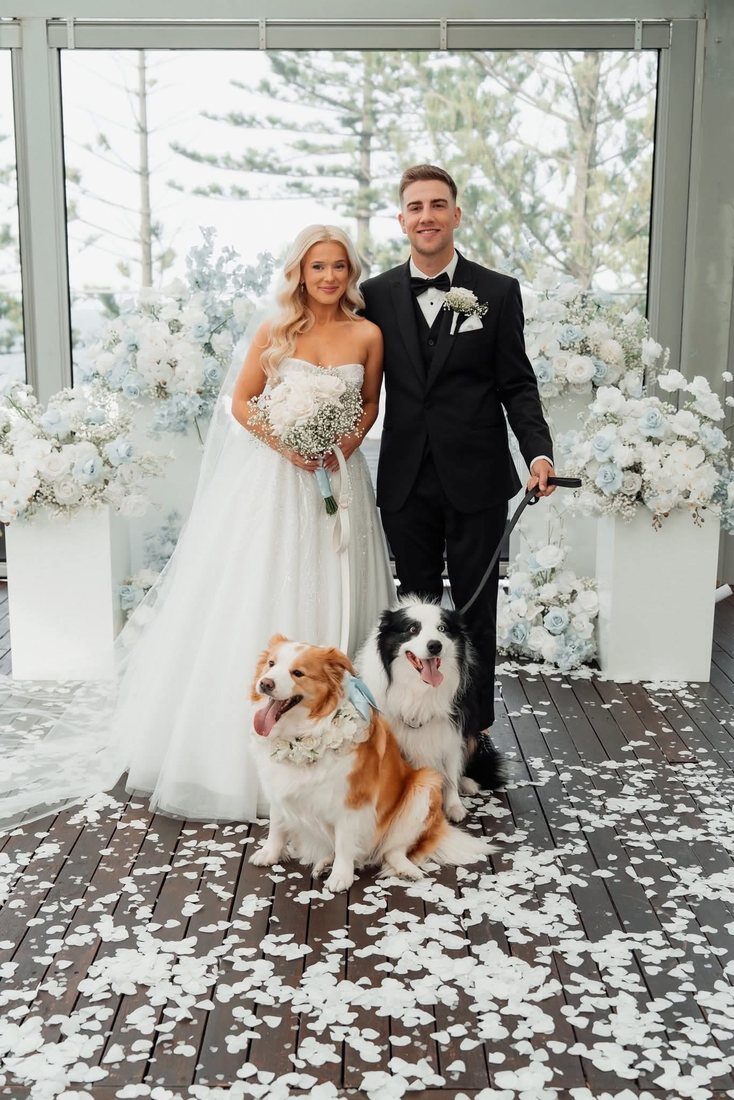 Couple with their dogs