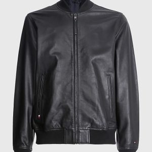 Tommy Hilfiger Varsity Bomber Leather Jacket