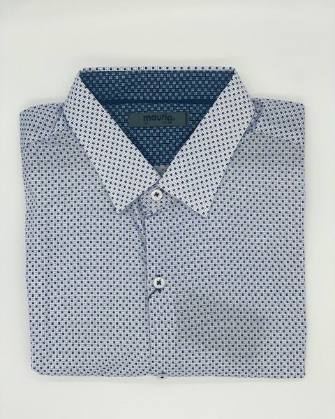 Maurio Micro Pattern White Shirt