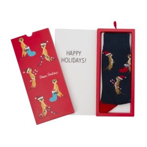 Bamboozld Xmas Meercat Socks Card